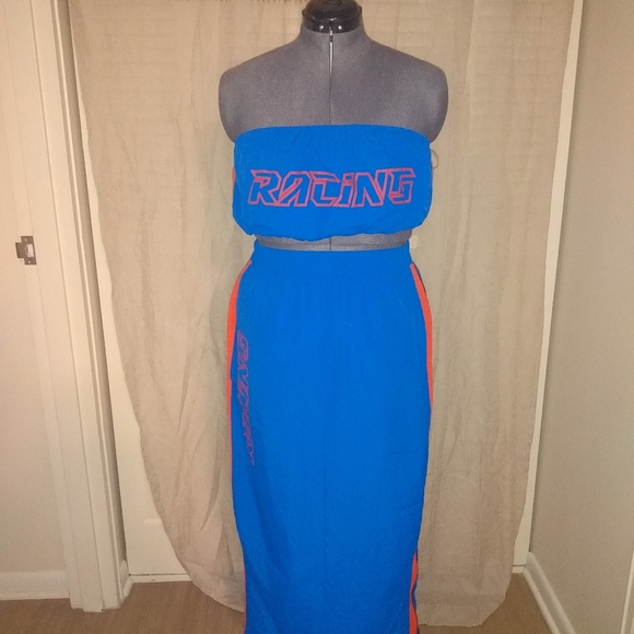 NWT 🔥 Fashion Nova Race to the finish line skirt set. Women's Plus Size 1X - Picture 3 of 10